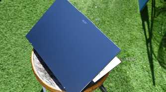 Top shot of Acer Swift Go 14 (2024) half-opened lid