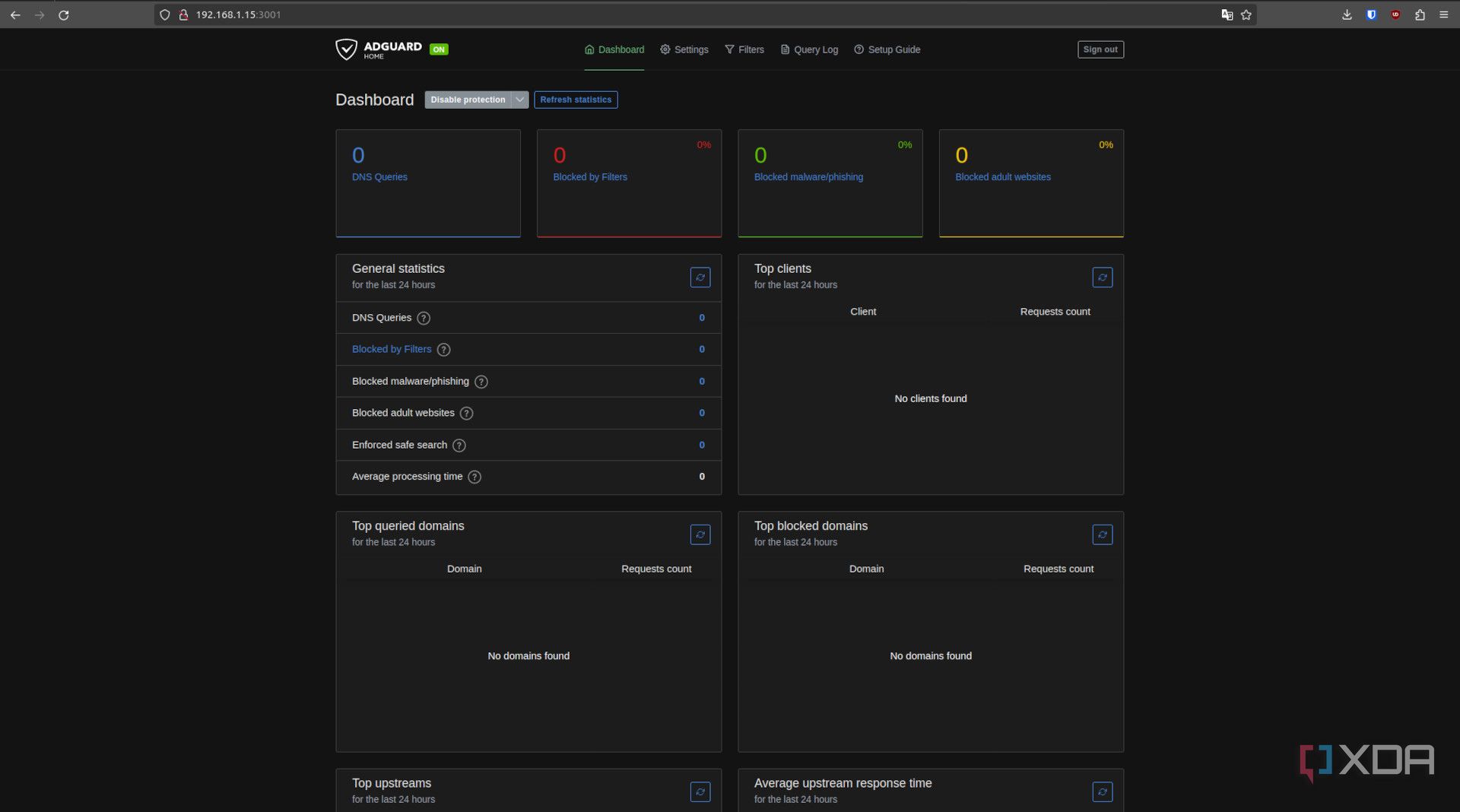AdGuard admin web dashboard