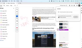 Sharable links in Adobe Acrobat.