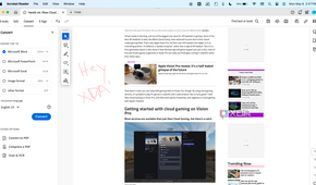 File conversion in Adobe Acrobat.