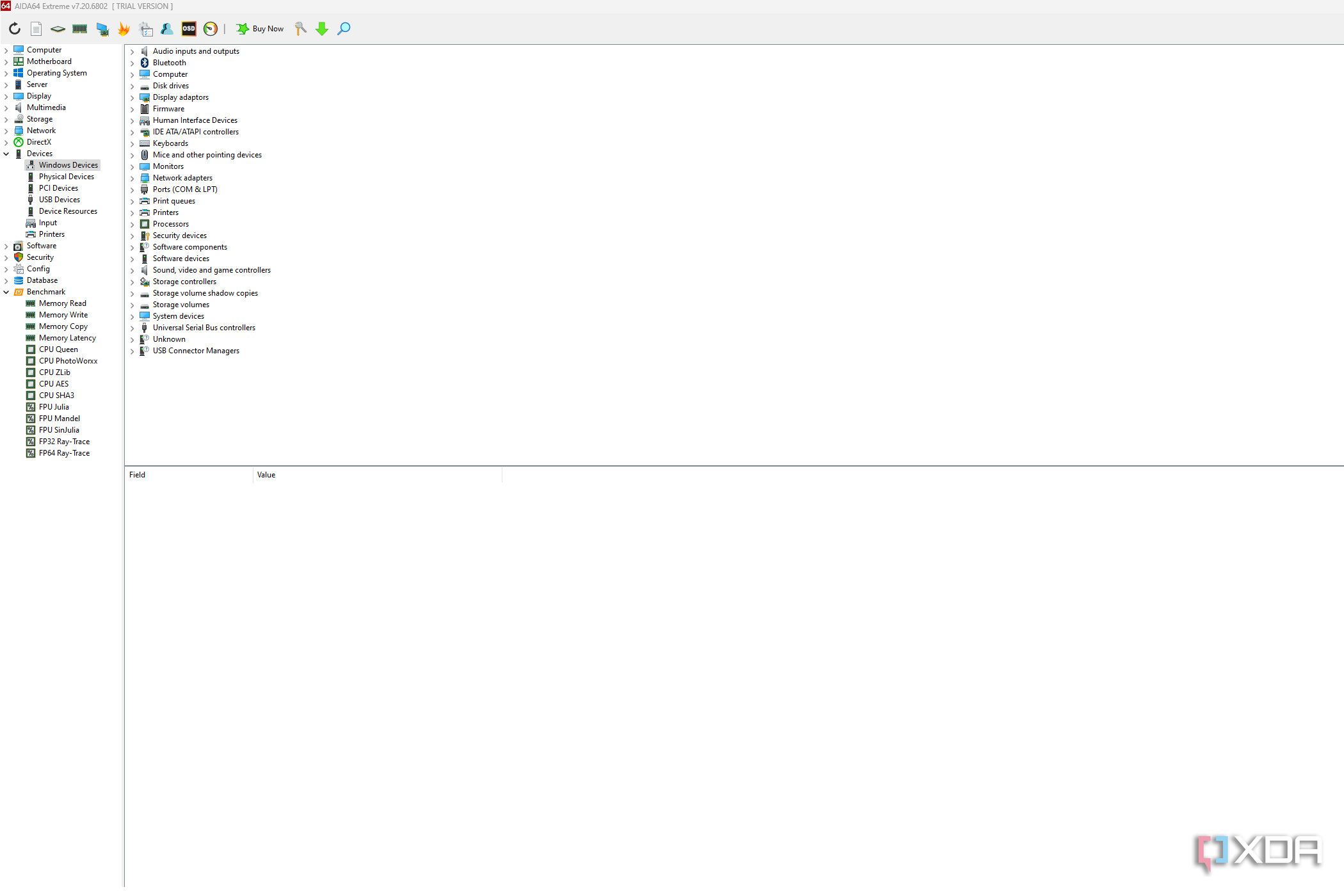 Image showing AIDA64 windows devices tab