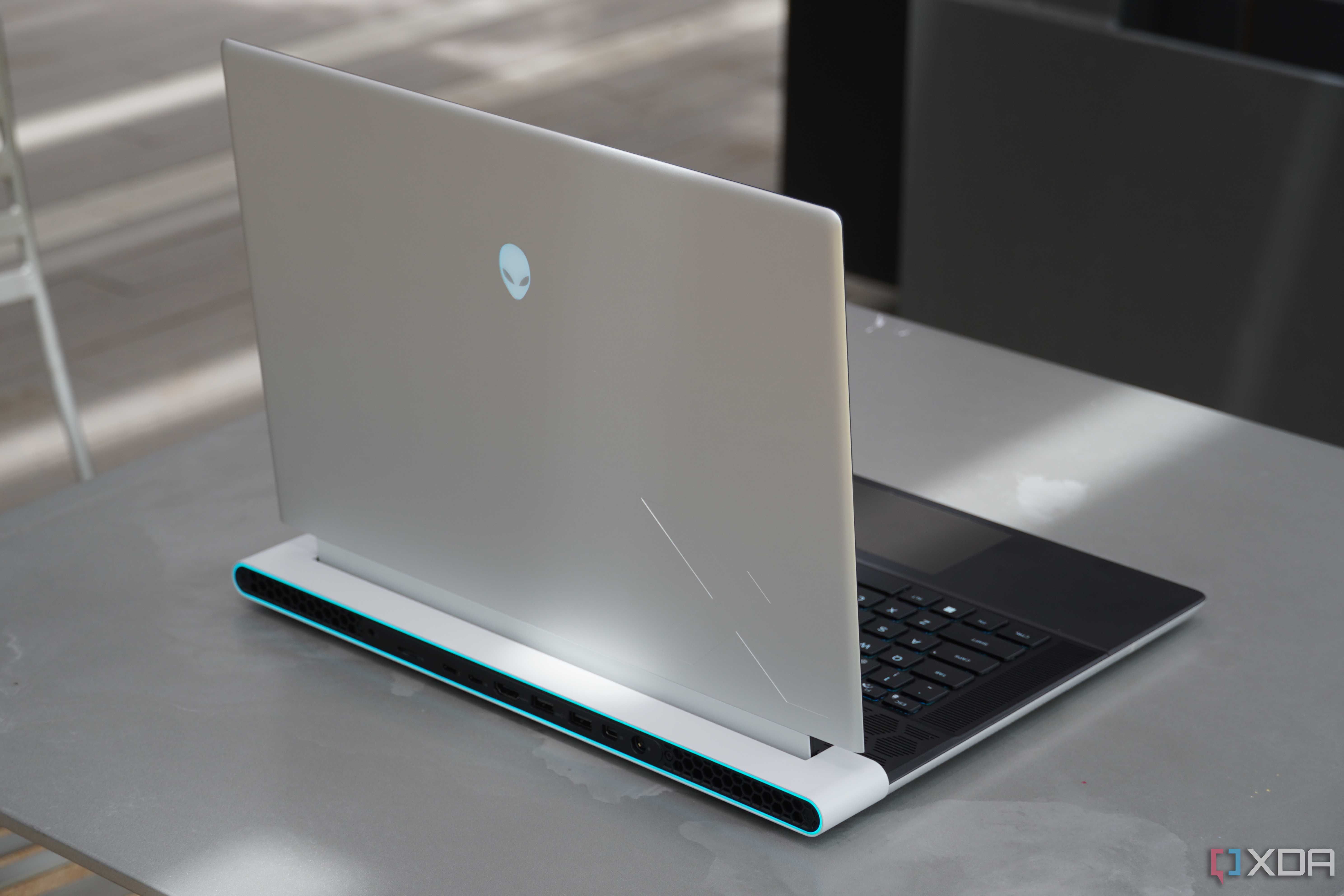 An angled view of the Alienware x16 R2 gaming laptop.