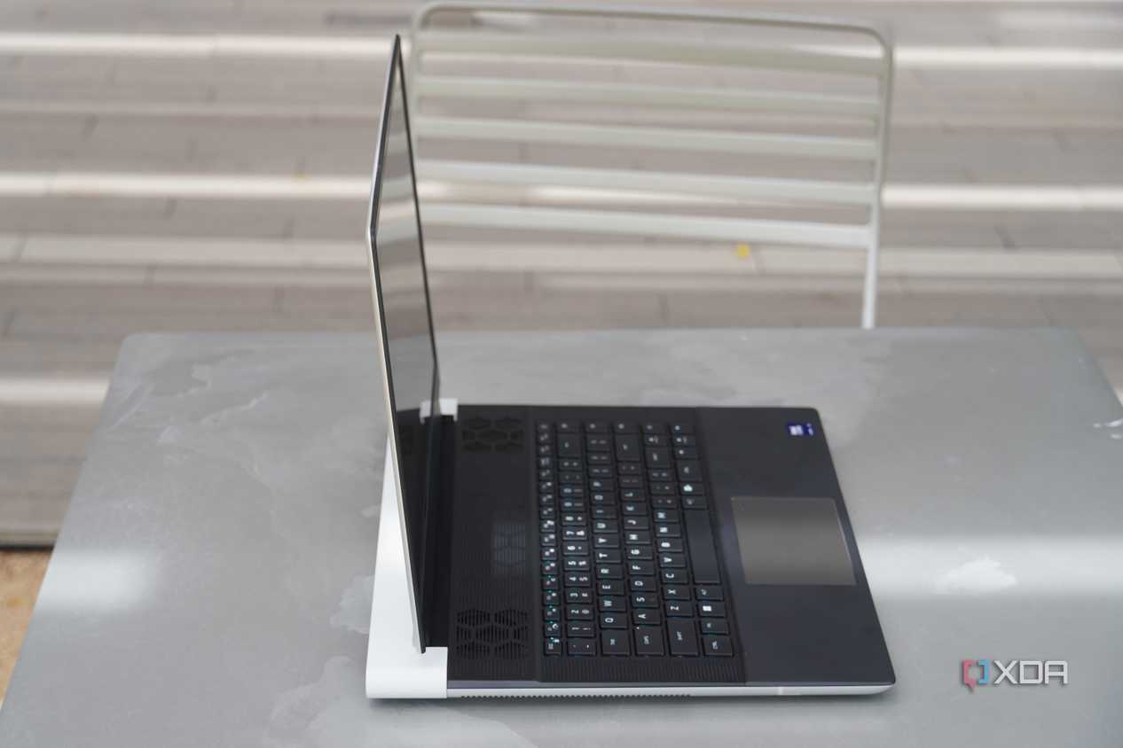 A side view of the Alienware x16 R2 laptop.