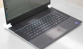 The keyboard on the Alienware x16 R2.