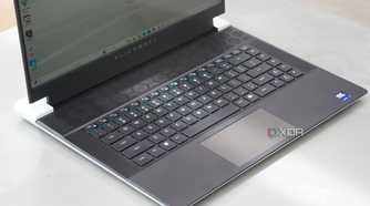 The keyboard on the Alienware x16 R2.