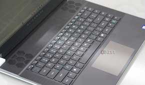 The keyboard on the Alienware x16 R2.