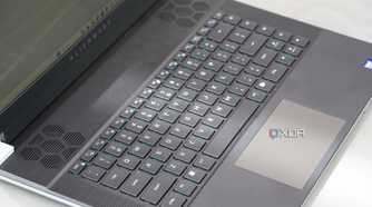 The keyboard on the Alienware x16 R2.