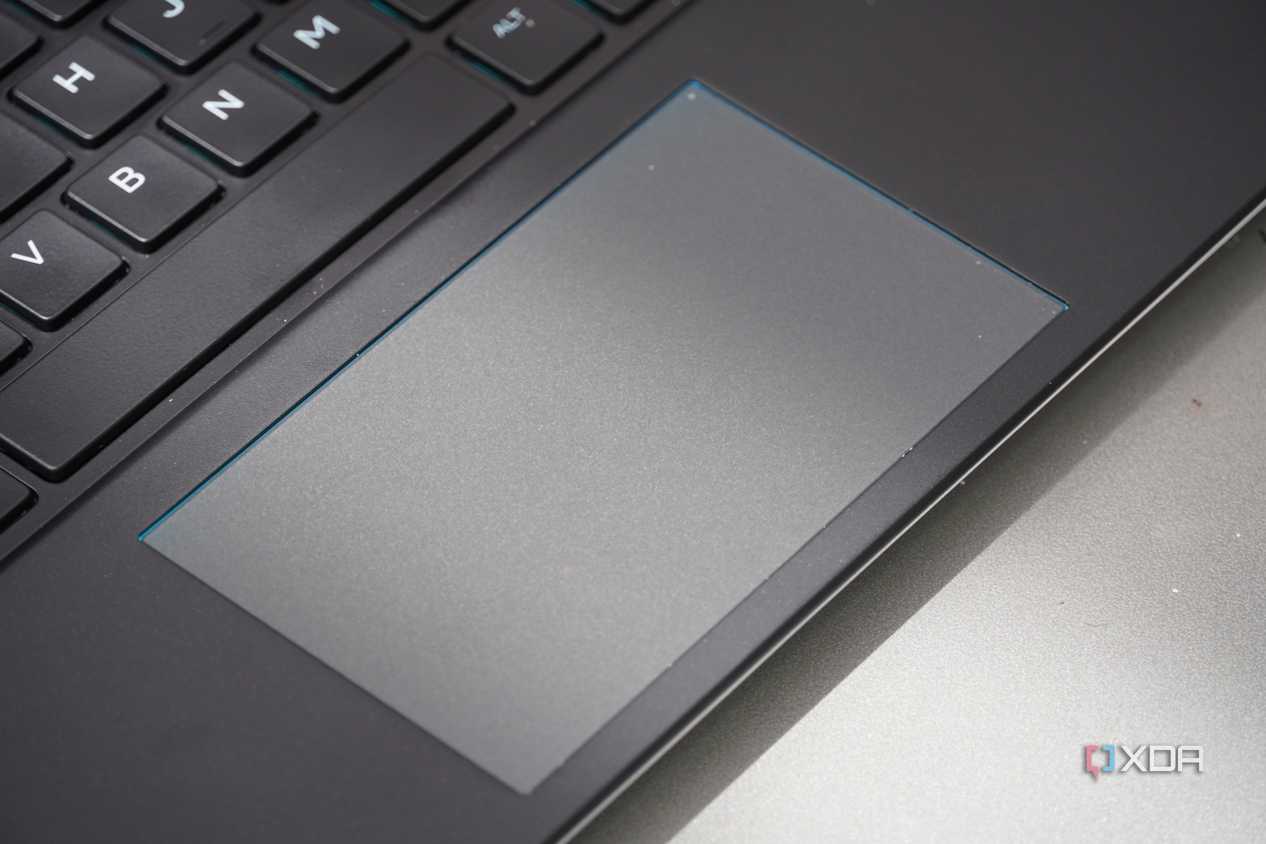 The touchpad on the Alienware x16 R2.