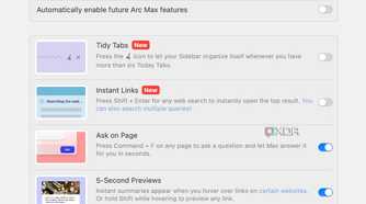 A screenshot showing Arc Max
