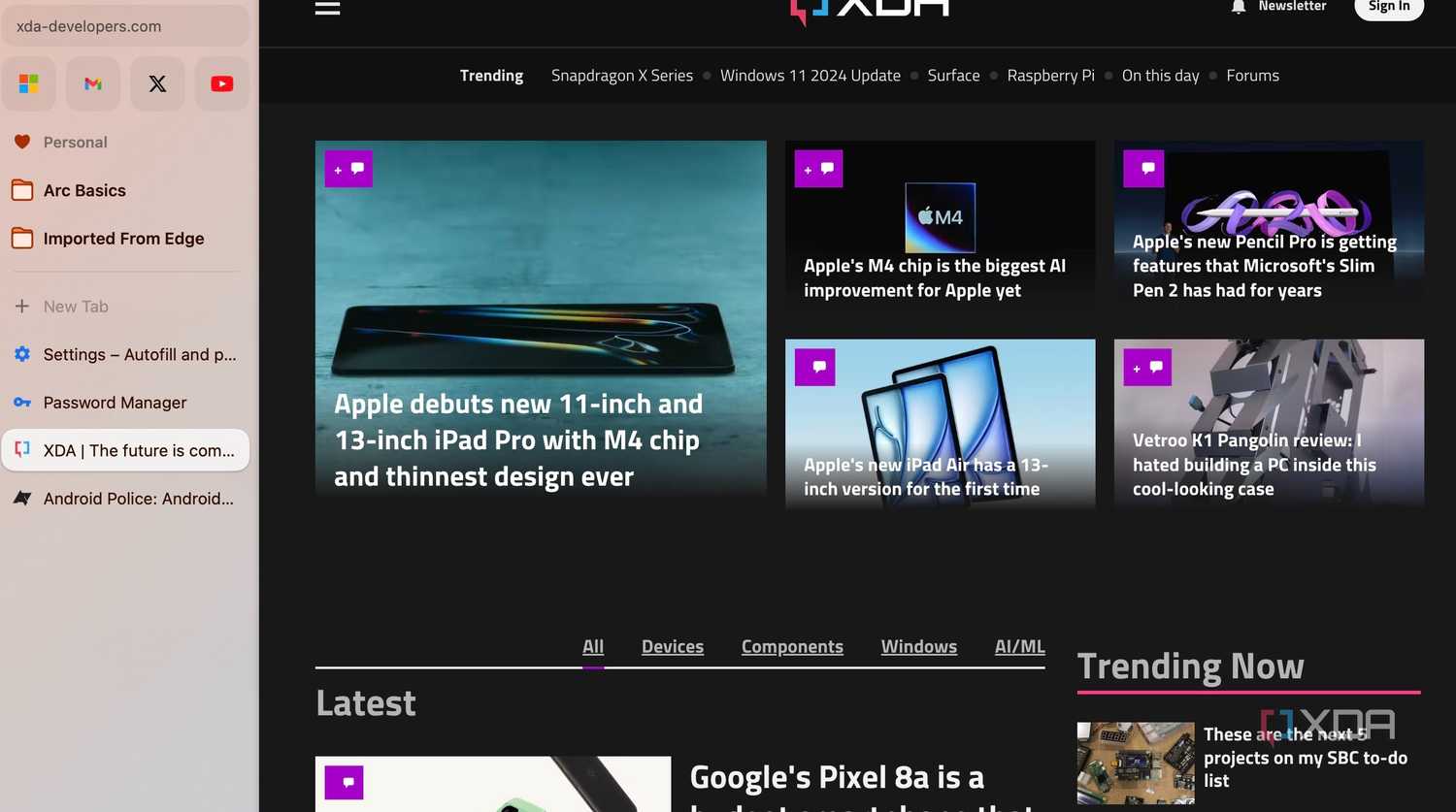 Dark theme in Arc