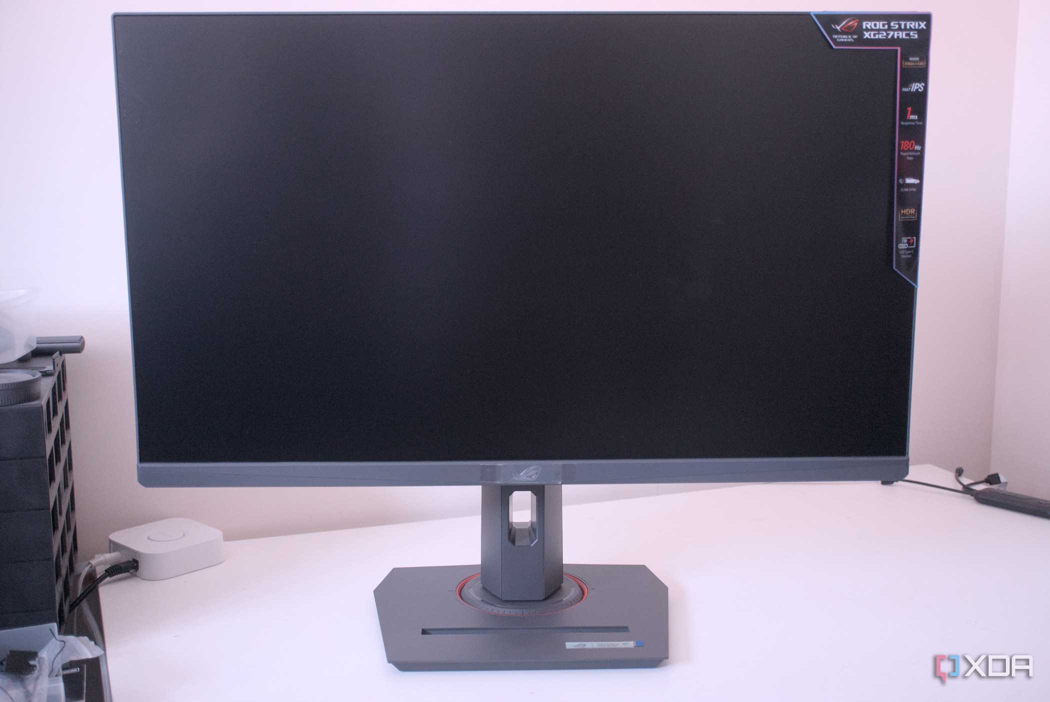 Asus ROG Strix XG27ACS from the front