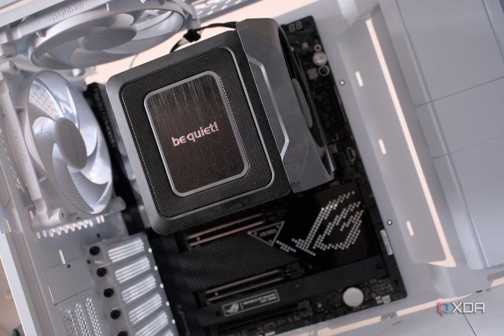 be quiet! Dark Base 701 with a motherboard installed