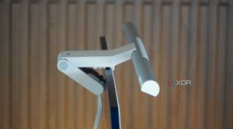 A side view of the clamp on an M3 iMac.