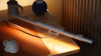 The BenQ ScreenBar Pro on a desk.