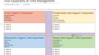 Time management template in OneNote