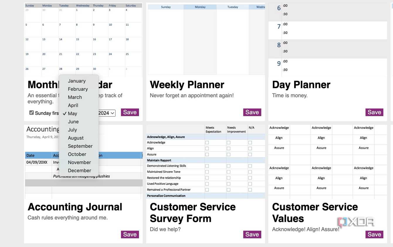 select month and year in OneNote