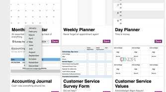 select month and year in OneNote