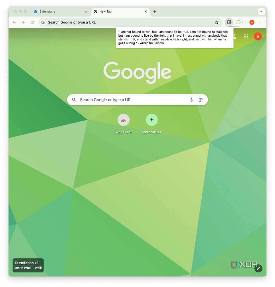 Screenshot showing a Chrome extension in use