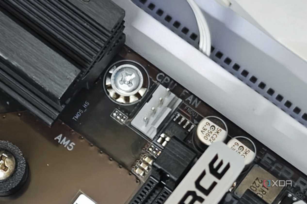 An image showing a close up of the CPU FAN header on an AM5 motherboard.