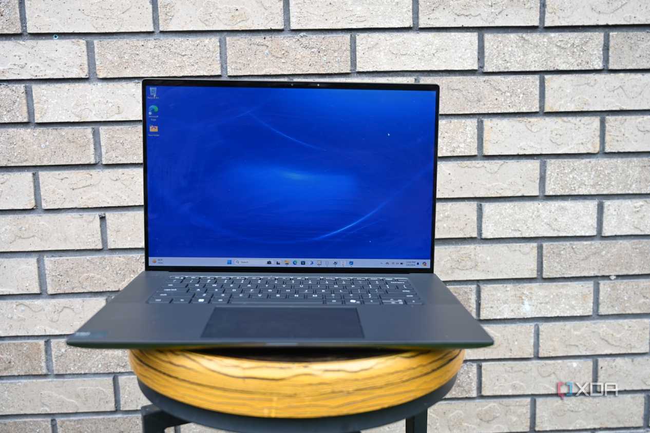 Dell Precision 5690 against brick wall