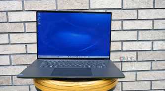 Dell Precision 5690 against brick wall