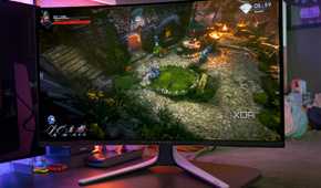 A game displayed on the Dell AW3225QF.