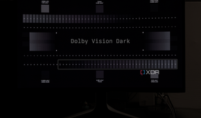 Near-black color rendering for the Dell AW3225QF in Dolby Vision Dark mode.