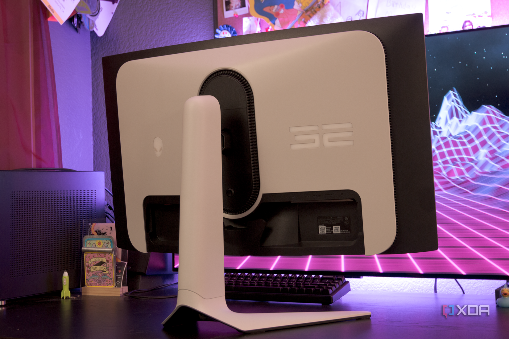 The back of the Dell AW3225QF.
