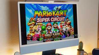 Mario Kart on an iMac.