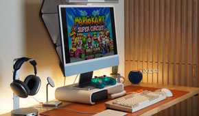 The MarioKart screen on an iMac.