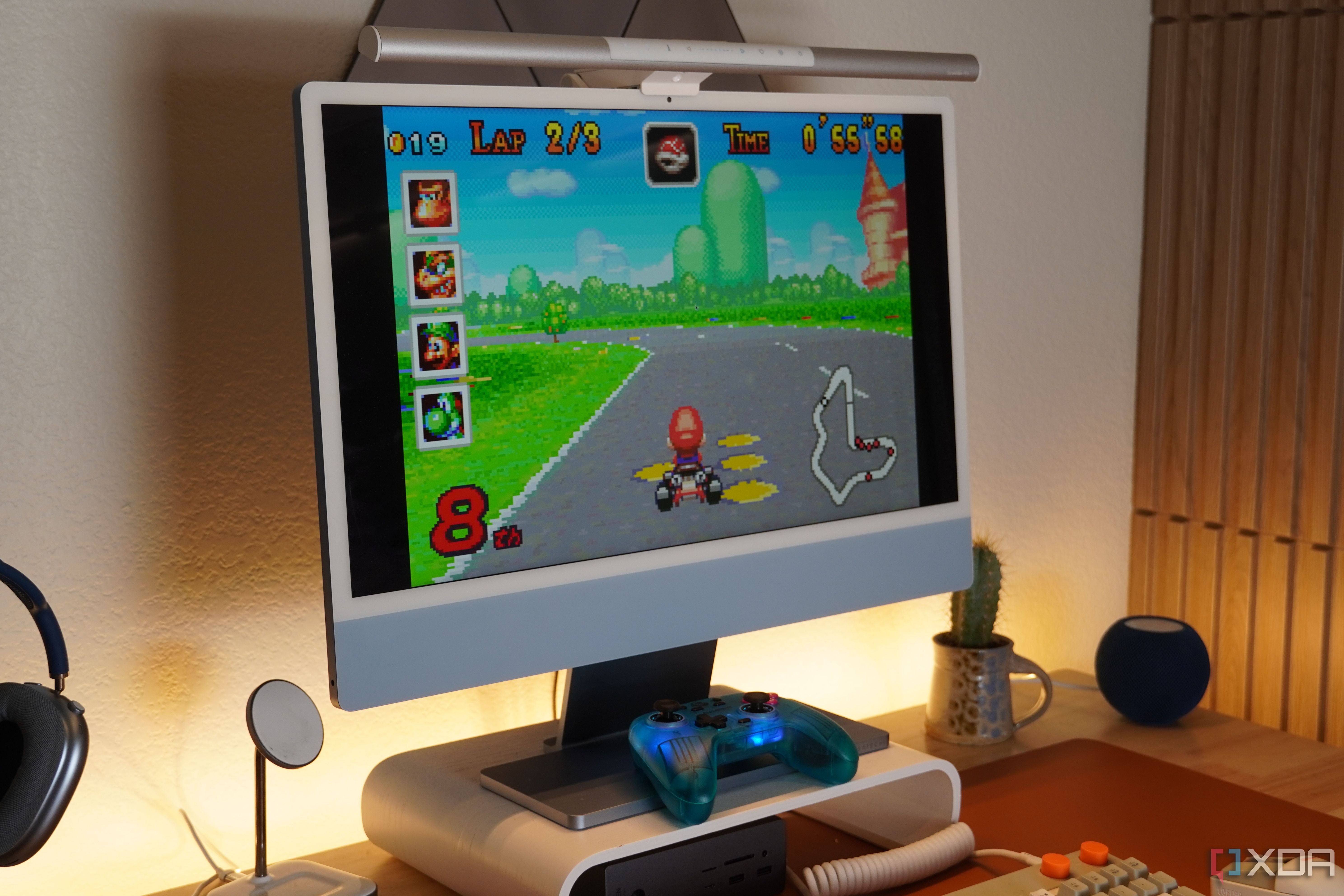 Mario Kart gameplay on the Delta Emulator.