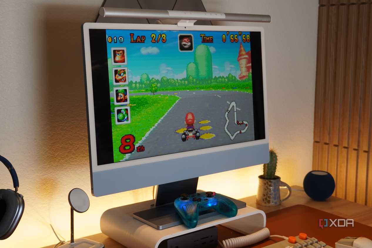 Mario Kart gameplay on the Delta Emulator.