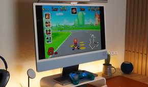Mario Kart gameplay on the Delta Emulator.