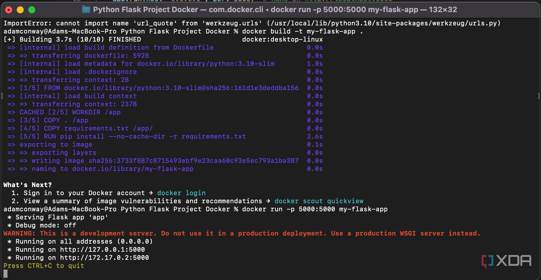 Running Docker build 