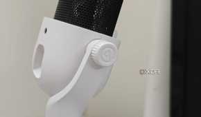 An image showing a thumbscrew on the Wave Neo mic with Elgato logo.