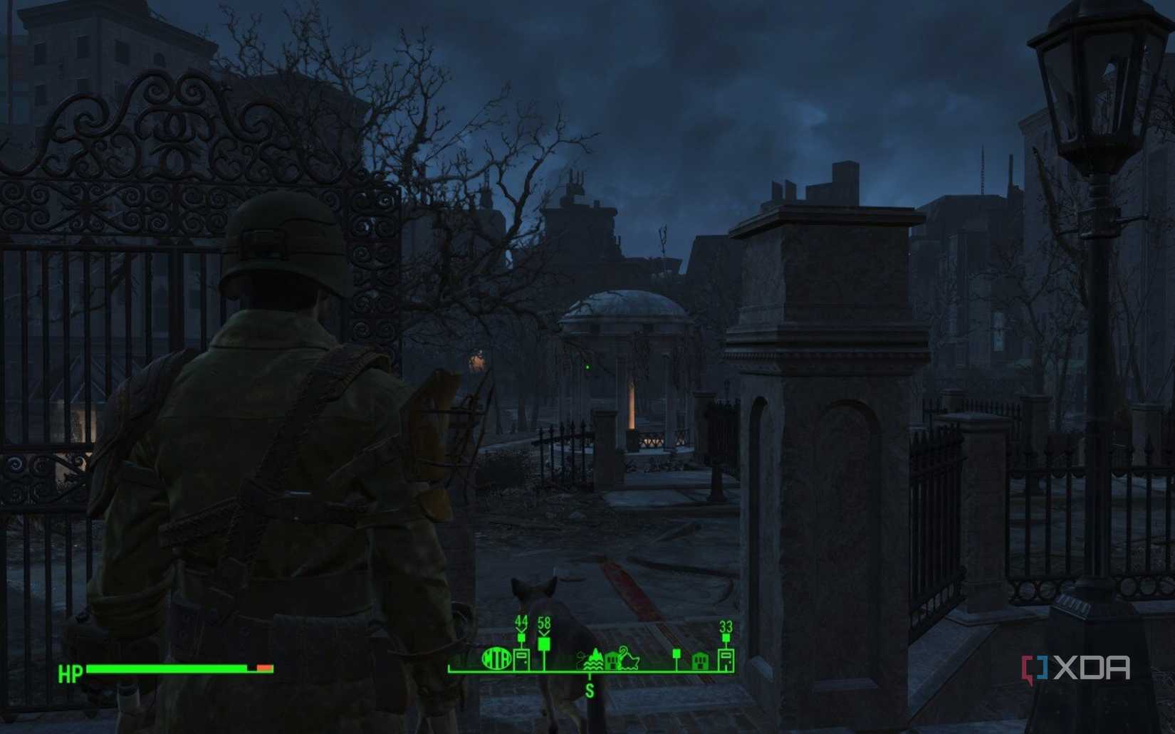 screenshot of fallout 4 showing the boston commons area