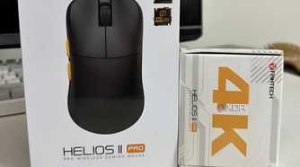A picture of the Fantech Helios II Pro box and the 4K dongle box.