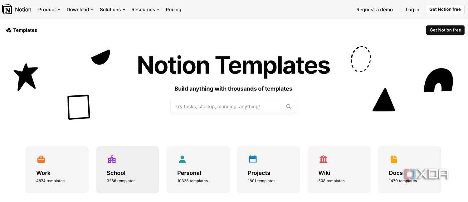 Notion third-party templates