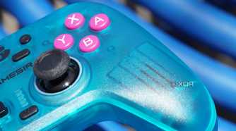 An angled view of the GameSir Nova face buttons.