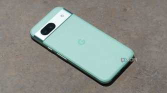 The Pixel 8a on concrete.