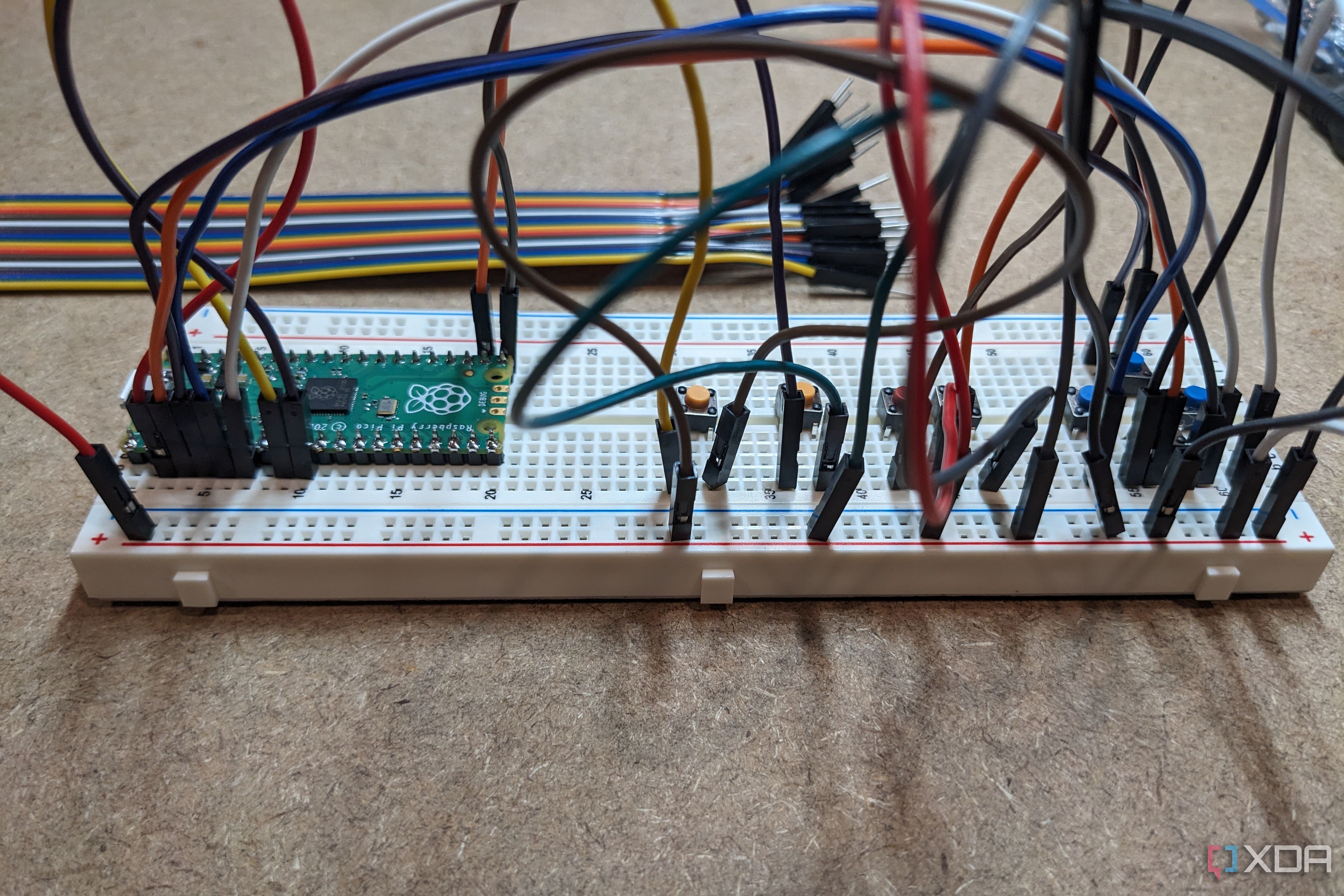 GP2040-CE NES controller, full wired, rear view