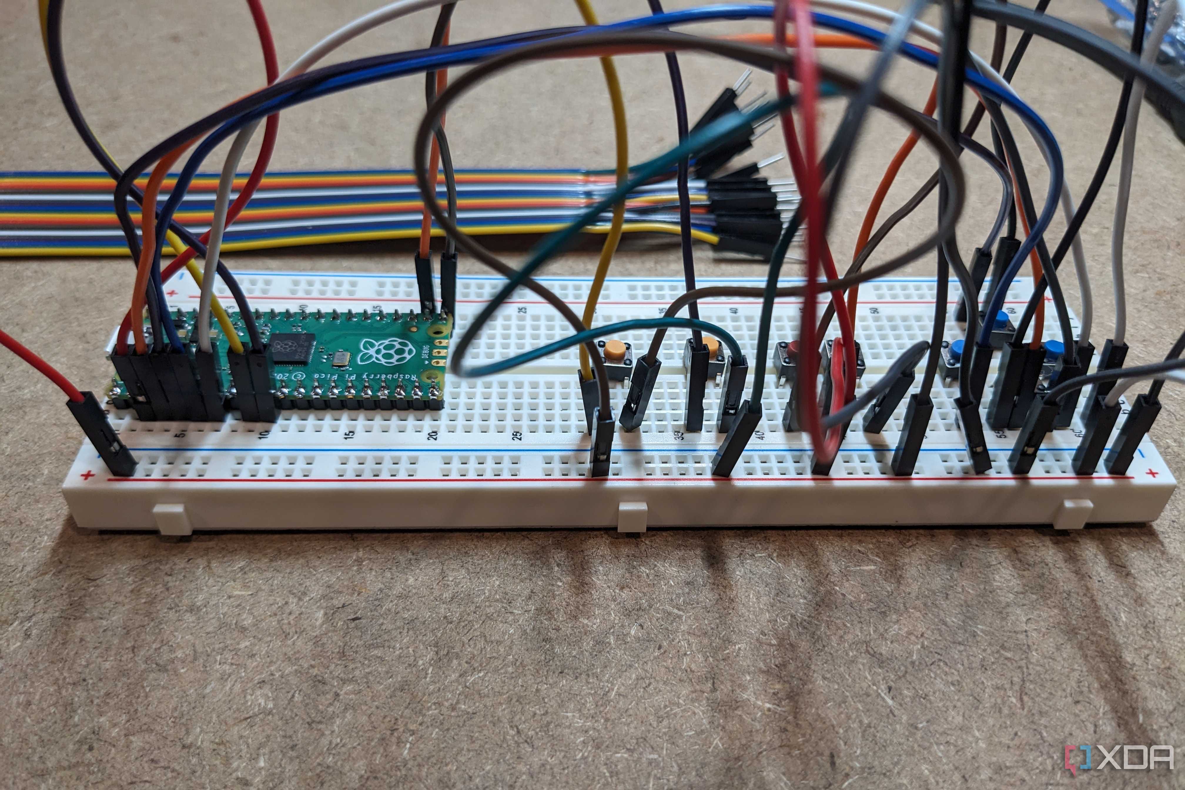 GP2040-CE NES controller, full wired, rear view