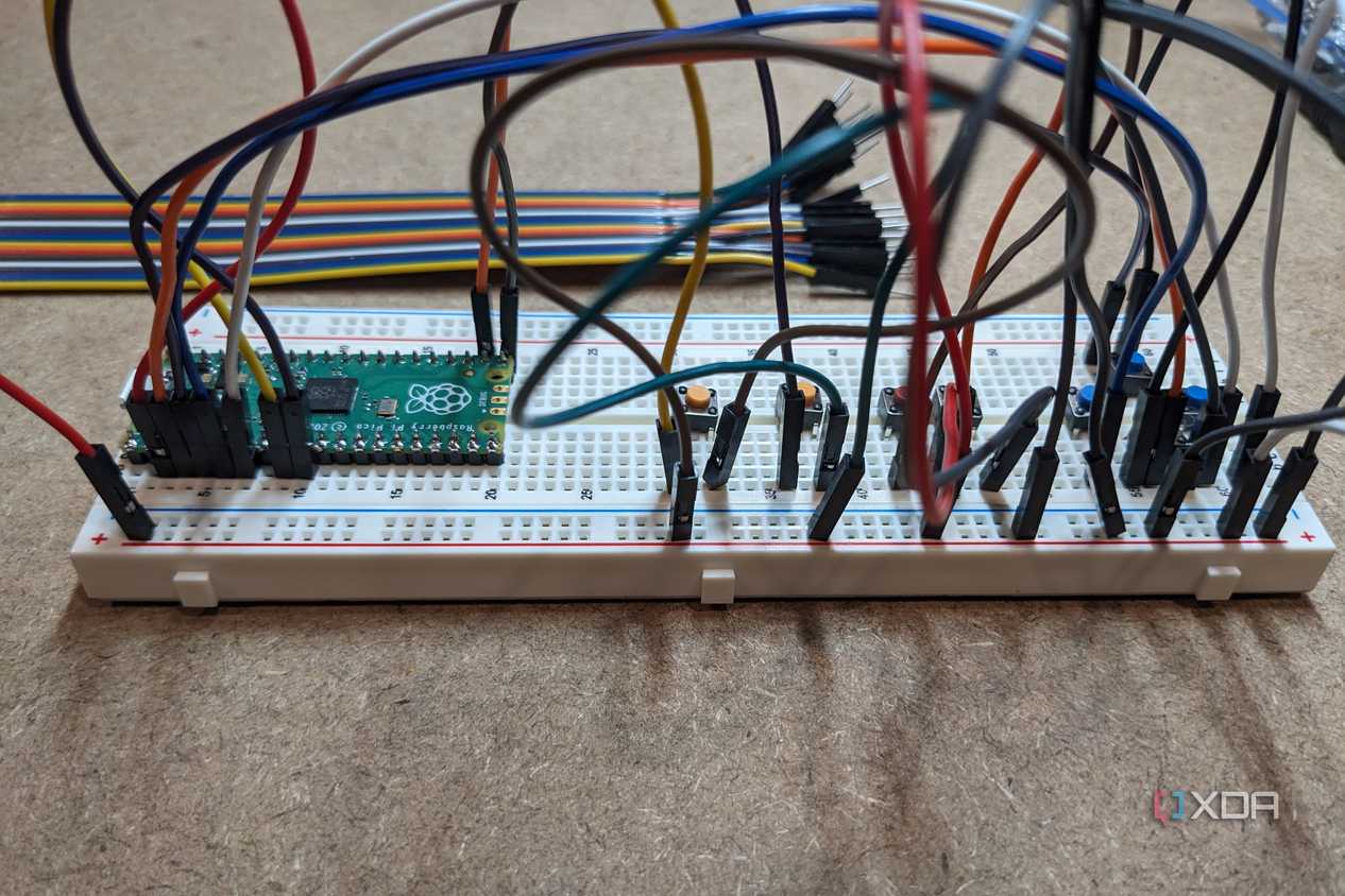 GP2040-CE NES controller, full wired, rear view