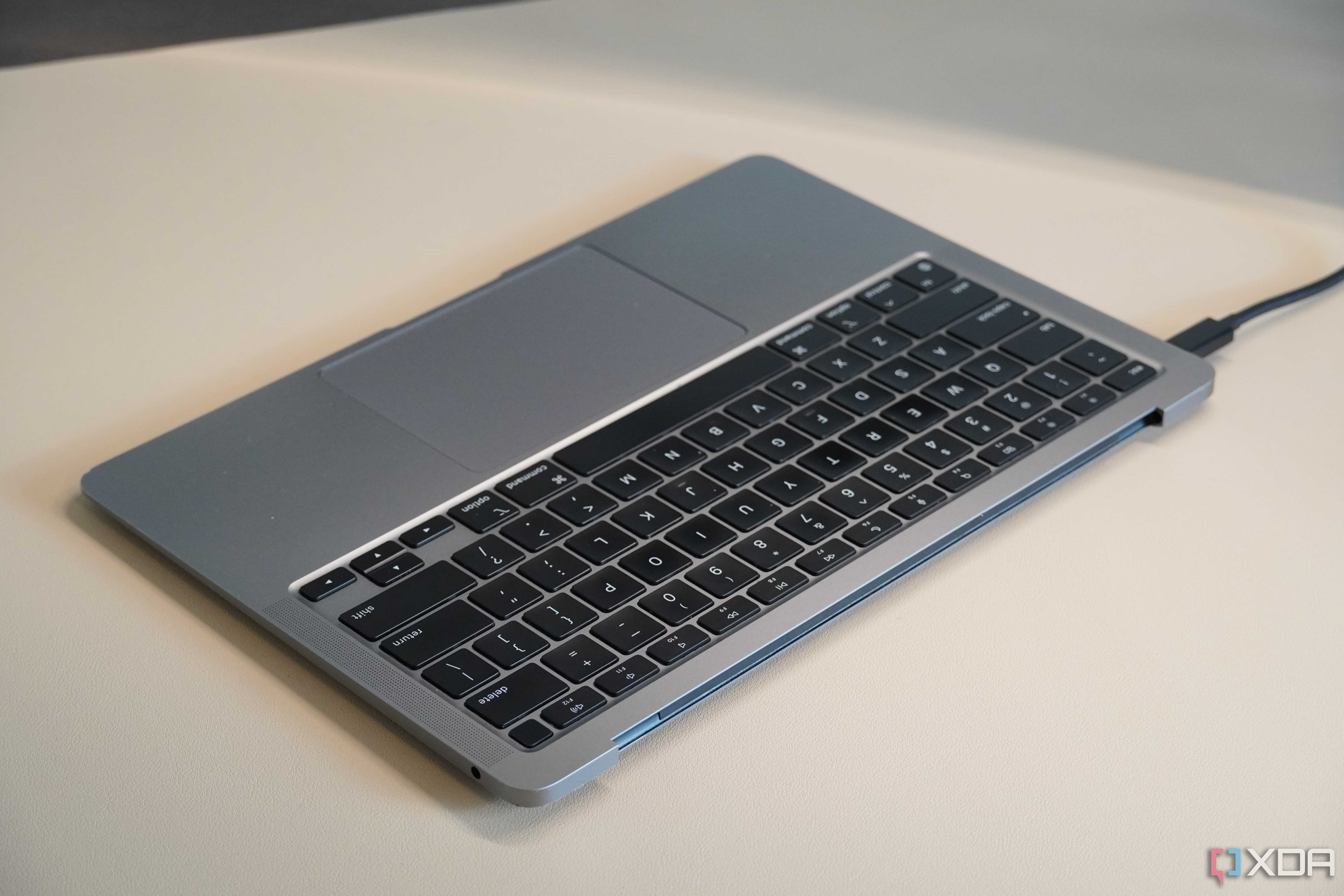 The back of a headless MacBook.