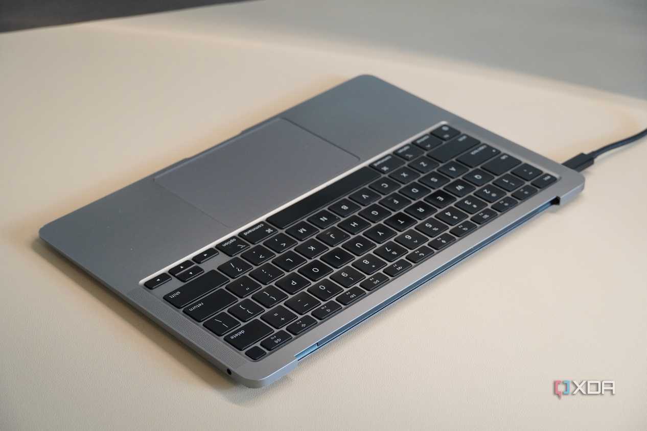 The back of a headless MacBook.