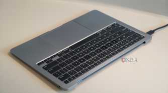 The back of a headless MacBook.