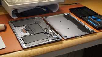The inside of an M1 MacBook Air.