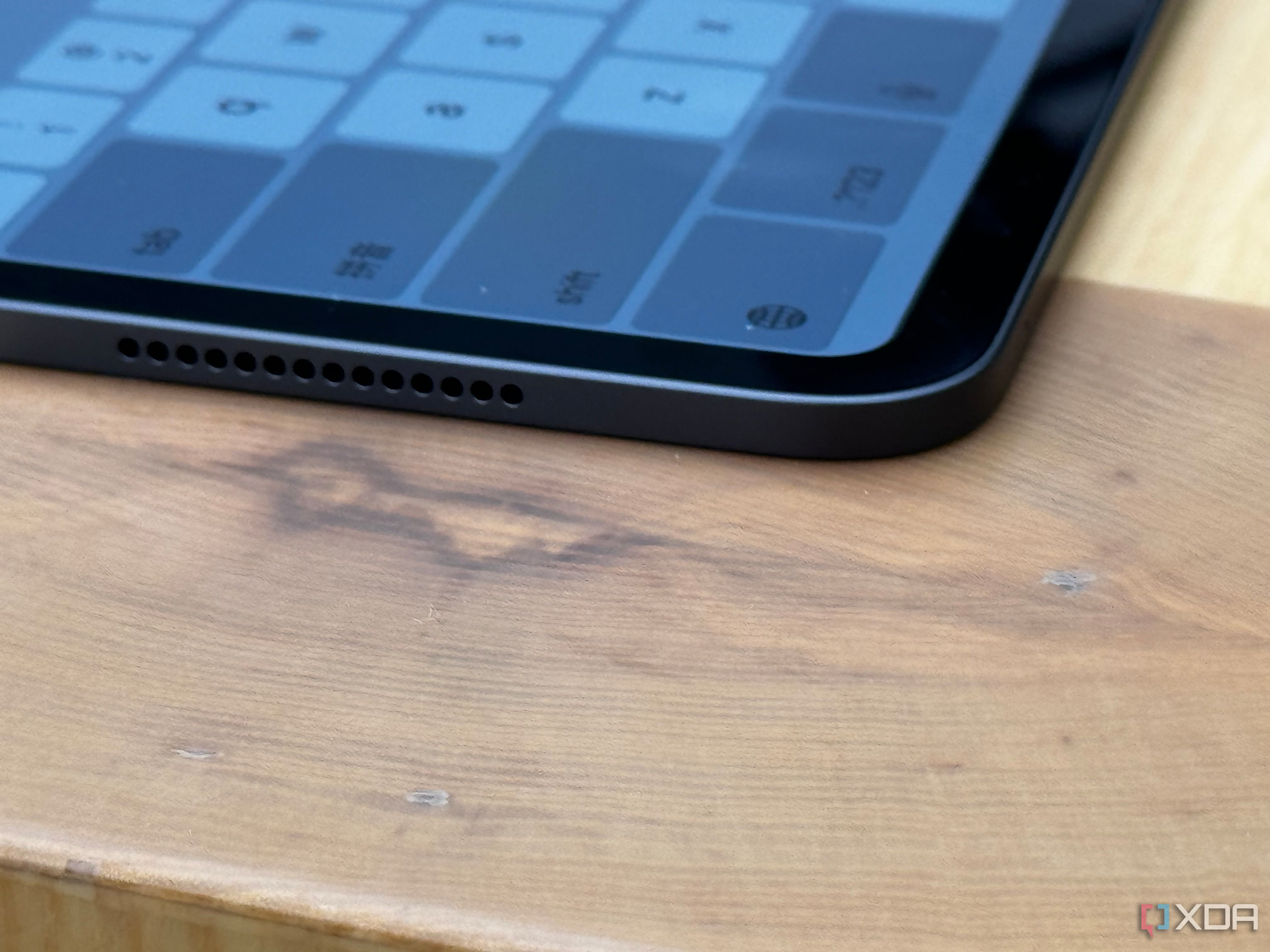 Cluse-up view of a corner of the 2024 iPad Pro