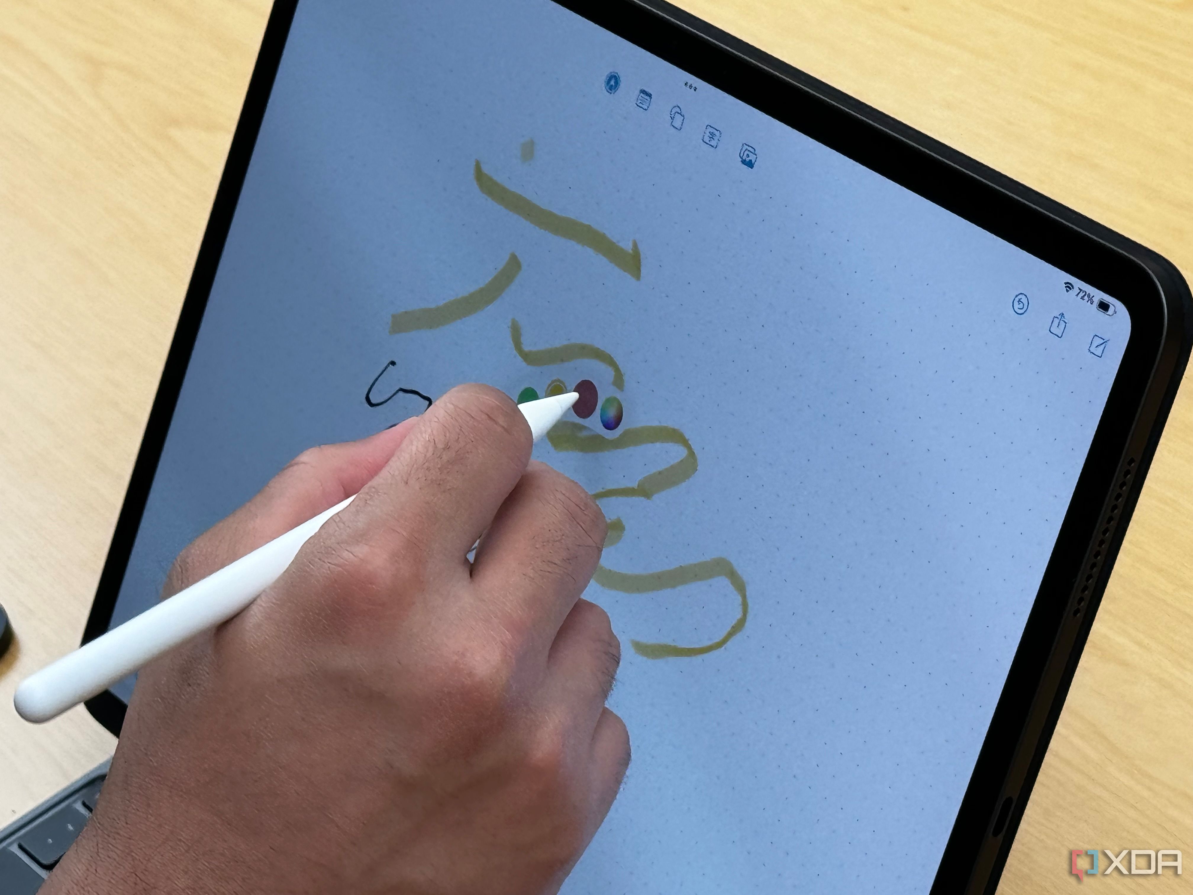 A hand drawing on an iPad Pro using the Apple Pencil Pro
