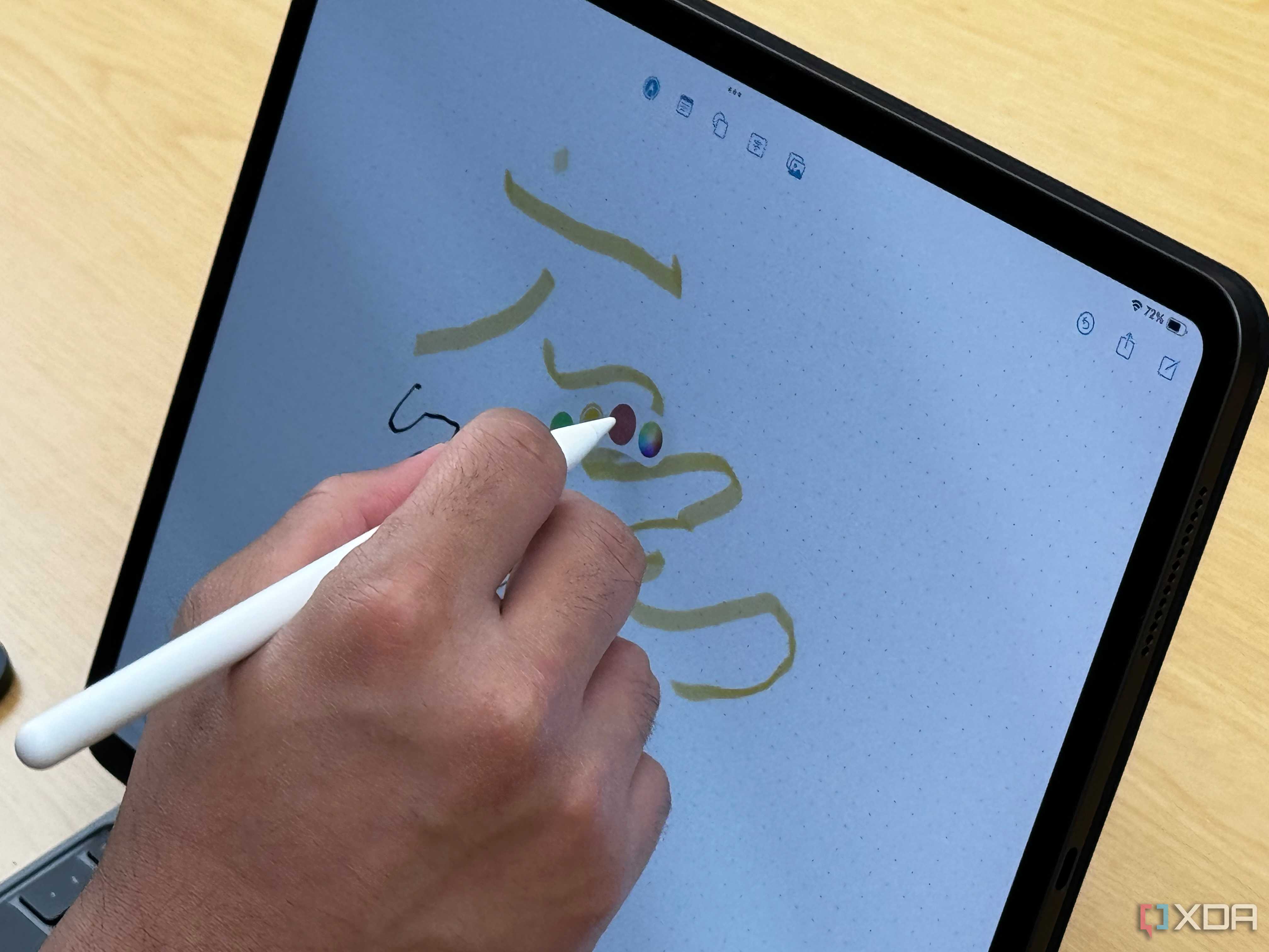 A hand drawing on an iPad Pro using the Apple Pencil Pro